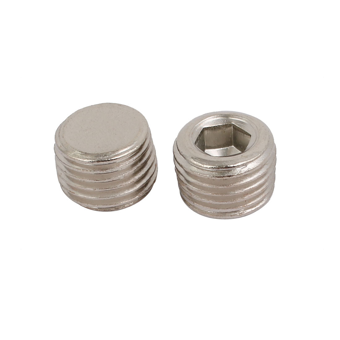 Harfington 17 Pcs 13mm 1/4 BSP Thread Internal Hex Head Pipe Connectors Stainless Steel Silver Tone