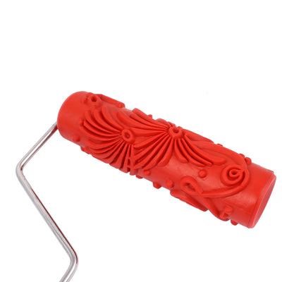 Harfington Wall Ceiling Vintage Empaistic Flower Pattern Roller Brush Painting Tool 054T