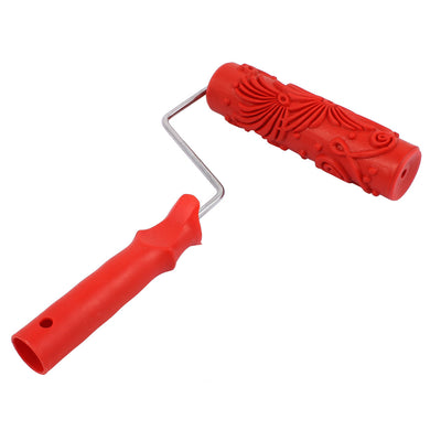 Harfington Wall Ceiling Vintage Empaistic Flower Pattern Roller Brush Painting Tool 054T