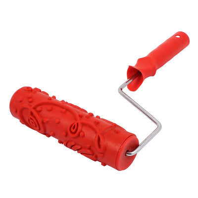 Harfington Wall Ceiling Vintage Empaistic Flower Pattern Roller Brush Painting Tool 054T