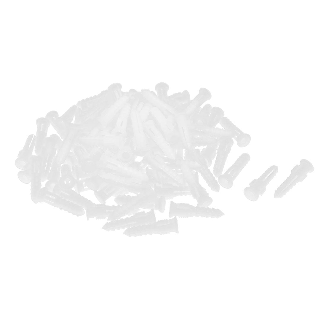 Harfington 30mm Length Plastic Expansion Bolt Wall Drywall Anchor White 100pcs