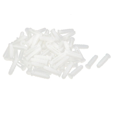 Harfington 25mm Length Plastic Expansion Bolt Wall Drywall Anchor White 80pcs
