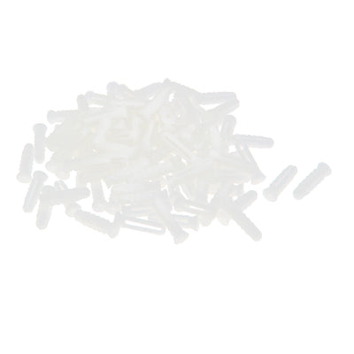 Harfington 25mm Length Plastic Expansion Bolt Wall Drywall Anchor White 100pcs