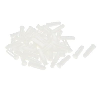 Harfington 25mm Length Plastic Expansion Bolt Wall Drywall Anchor White 60pcs