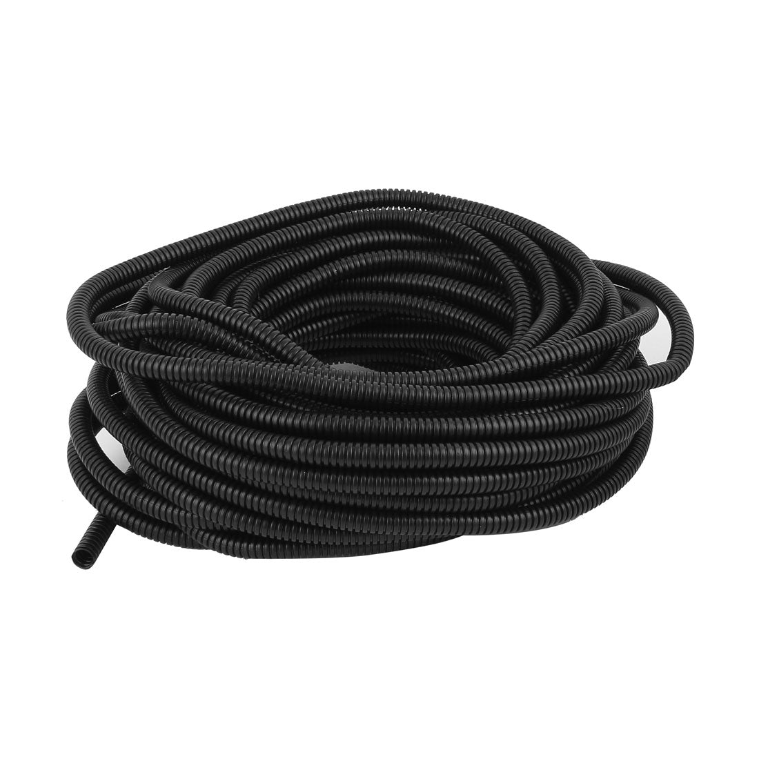 Harfington 15.8 M 7 x 10 mm Plastic Corrugated Conduit Tube for Garden,Office Black