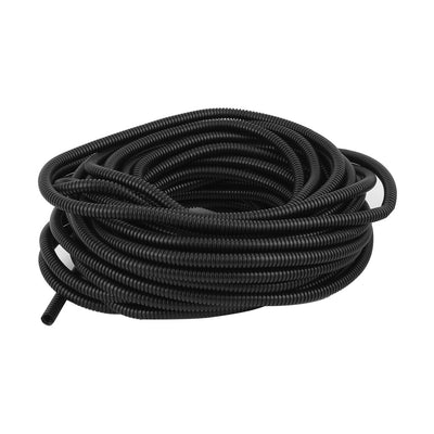 Harfington 15.8 M 7 x 10 mm Plastic Corrugated Conduit Tube for Garden,Office Black
