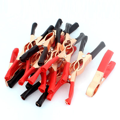 Harfington 18Pcs Copper Plated Insulated Car Battery Clips Alligator Clamps 30A Red Black