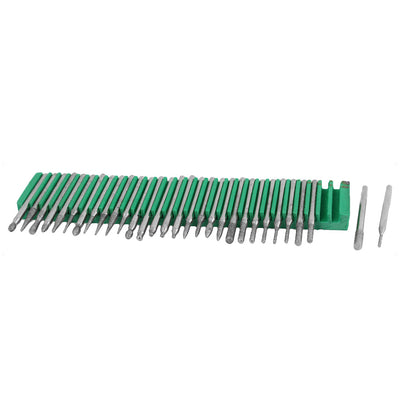 Harfington 3mm Dia Shank Nail Drill Bits Diamond Coated Polishing Mounted Point Set 30 in 1