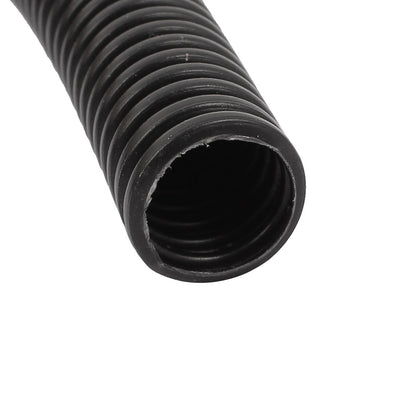 Harfington 15.5 M 12 x 15 mm Plastic Corrugated Conduit Tube for Garden,Office Black