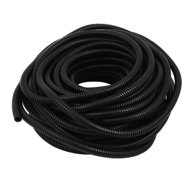 Harfington 17.9 M 7 x 10 mm Plastic Corrugated Conduit Tube for Garden,Office Black