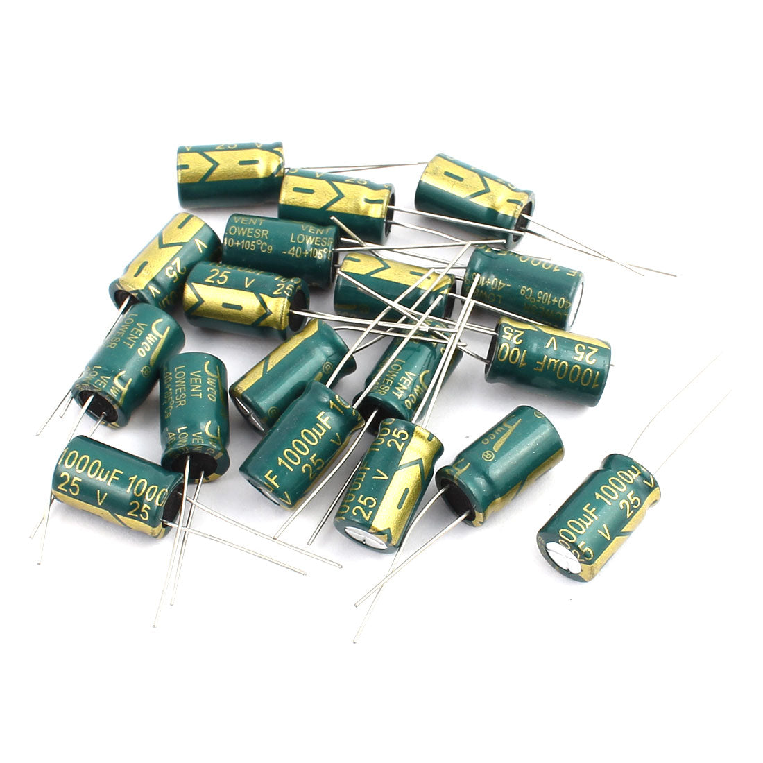 Harfington 18Pcs 25V 1000UF Aluminum Electrolytic Capacitors 105 degree Celsius 10x17mm