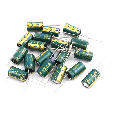 Harfington 18Pcs 25V 1000UF Aluminum Electrolytic Capacitors 105 degree Celsius 10x17mm