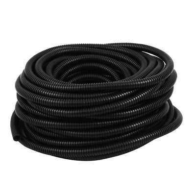 Harfington 16.8 M 10 x 13 mm Plastic Corrugated Conduit Tube for Garden,Office Black