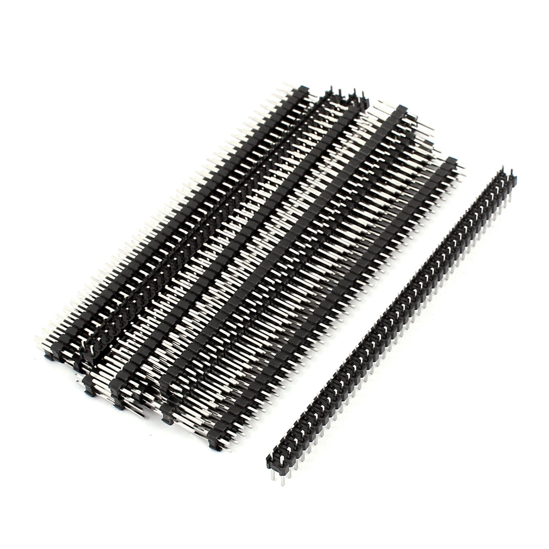 Harfington 15 Pcs Dual Row 2 x 40 Pin 2.54mm Pitch Straight Pin Header for IC Connectors