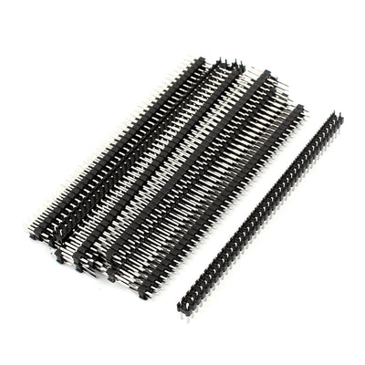 Harfington 15 Pcs Dual Row 2 x 40 Pin 2.54mm Pitch Straight Pin Header for IC Connectors