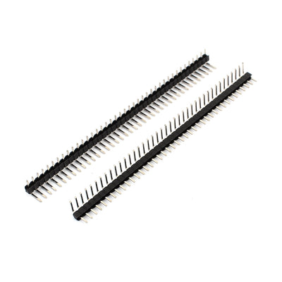 Harfington 18 Pcs Right Angle 40 Pin 2.54mm Single Row Pin Header Strip PCB Connector