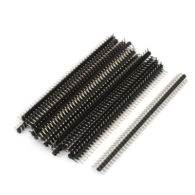 Harfington 18 Pcs Right Angle 40 Pin 2.54mm Single Row Pin Header Strip PCB Connector