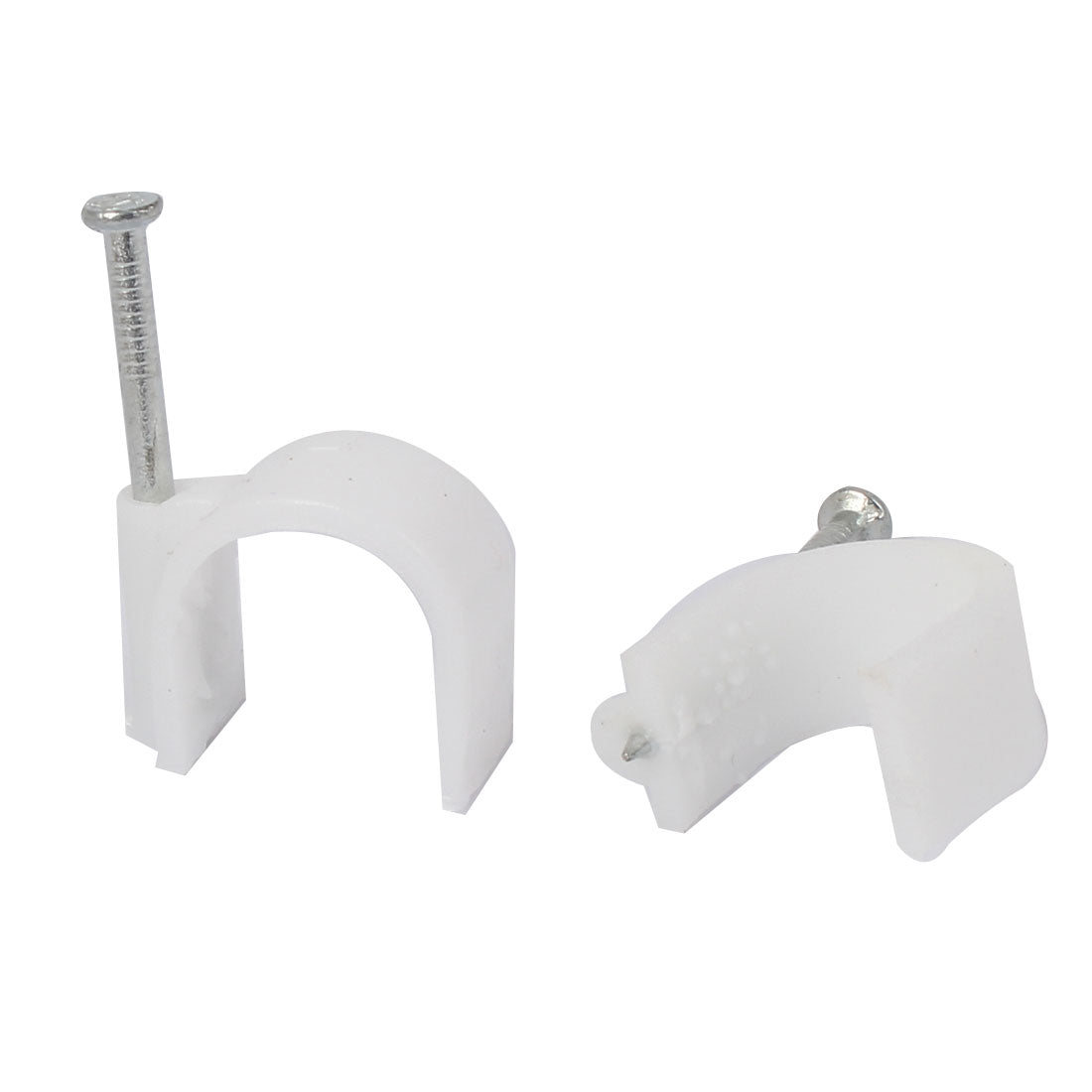 Harfington 20mm Dia Electric Cable Wire Bound Circle Nail Clips Fasteners 20pcs