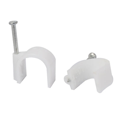 Harfington 20mm Dia Electric Cable Wire Bound Circle Nail Clips Fasteners 20pcs