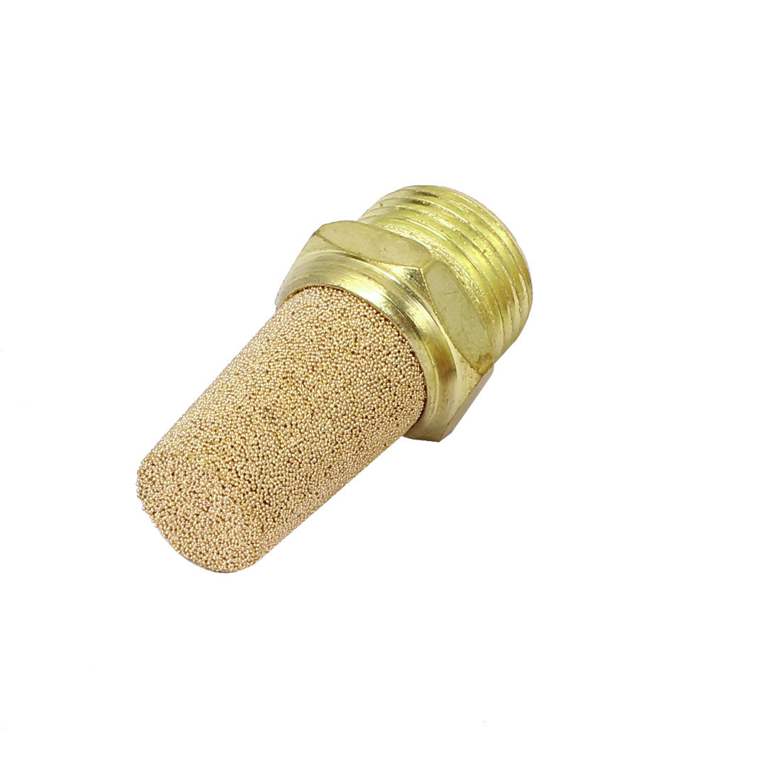 Harfington 16mm Thread Dia Silencer Noise Absorb Exhaust Pneumatic Muffler Gold Tone