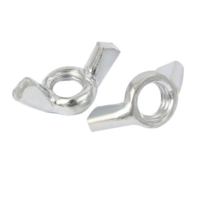 Harfington M8 Metal Butterfly Shape Hardware Wing Nut Silver Tone 20pcs