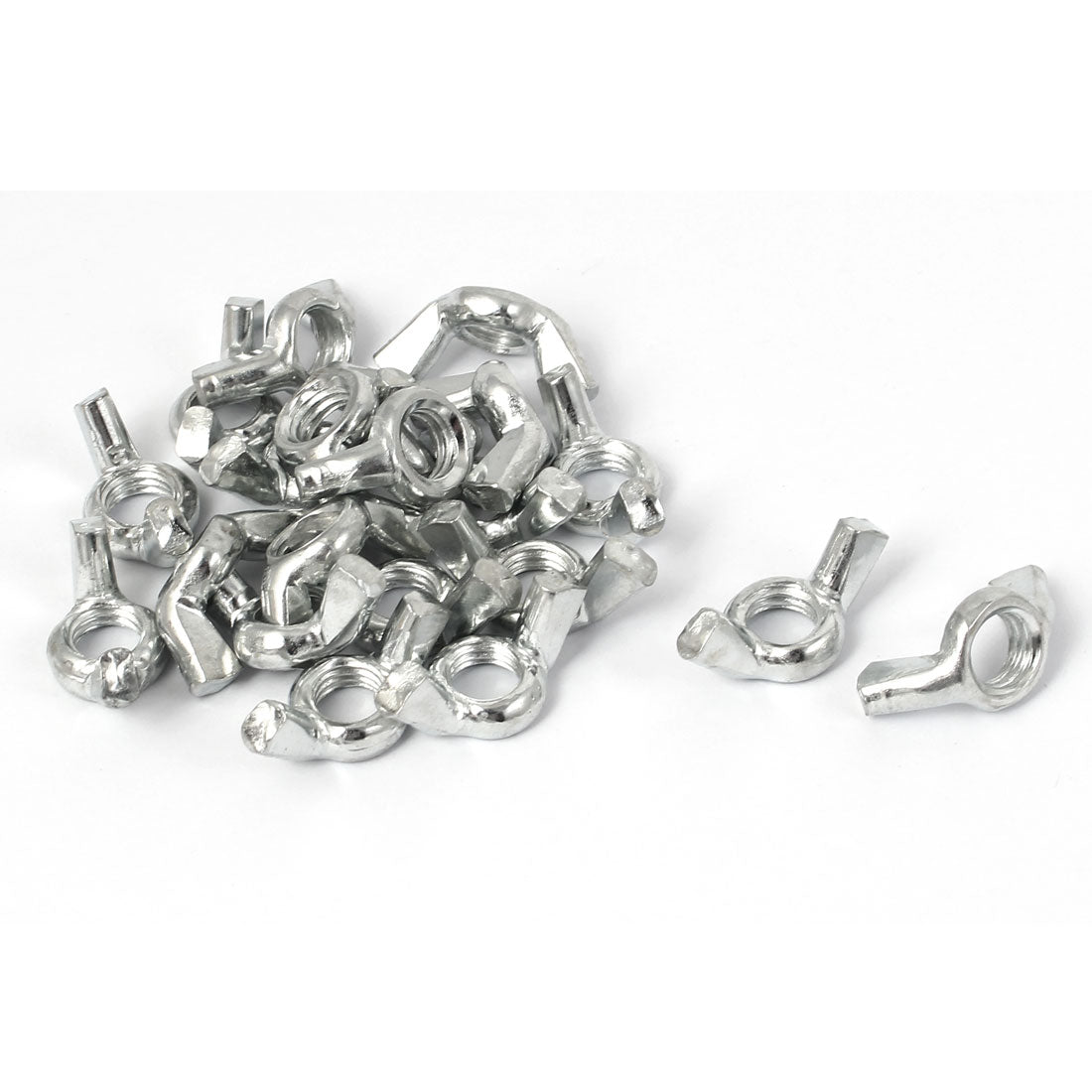 Harfington M8 Metal Butterfly Shape Hardware Wing Nut Silver Tone 20pcs