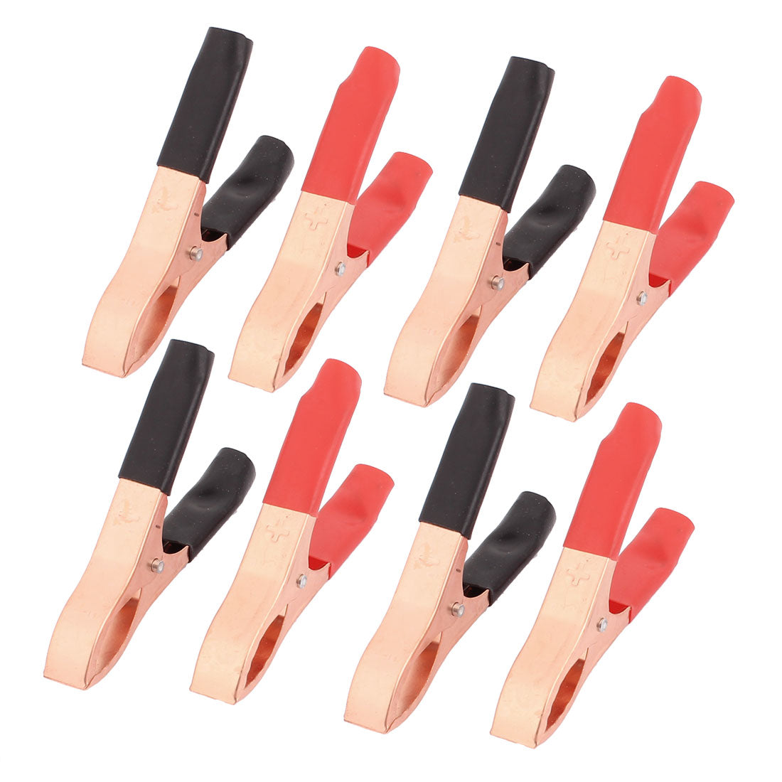 Harfington 15A Plastic Coated Handle Insulating Alligator Clip Clamp Car Battery Test Black Red 8 Pcs