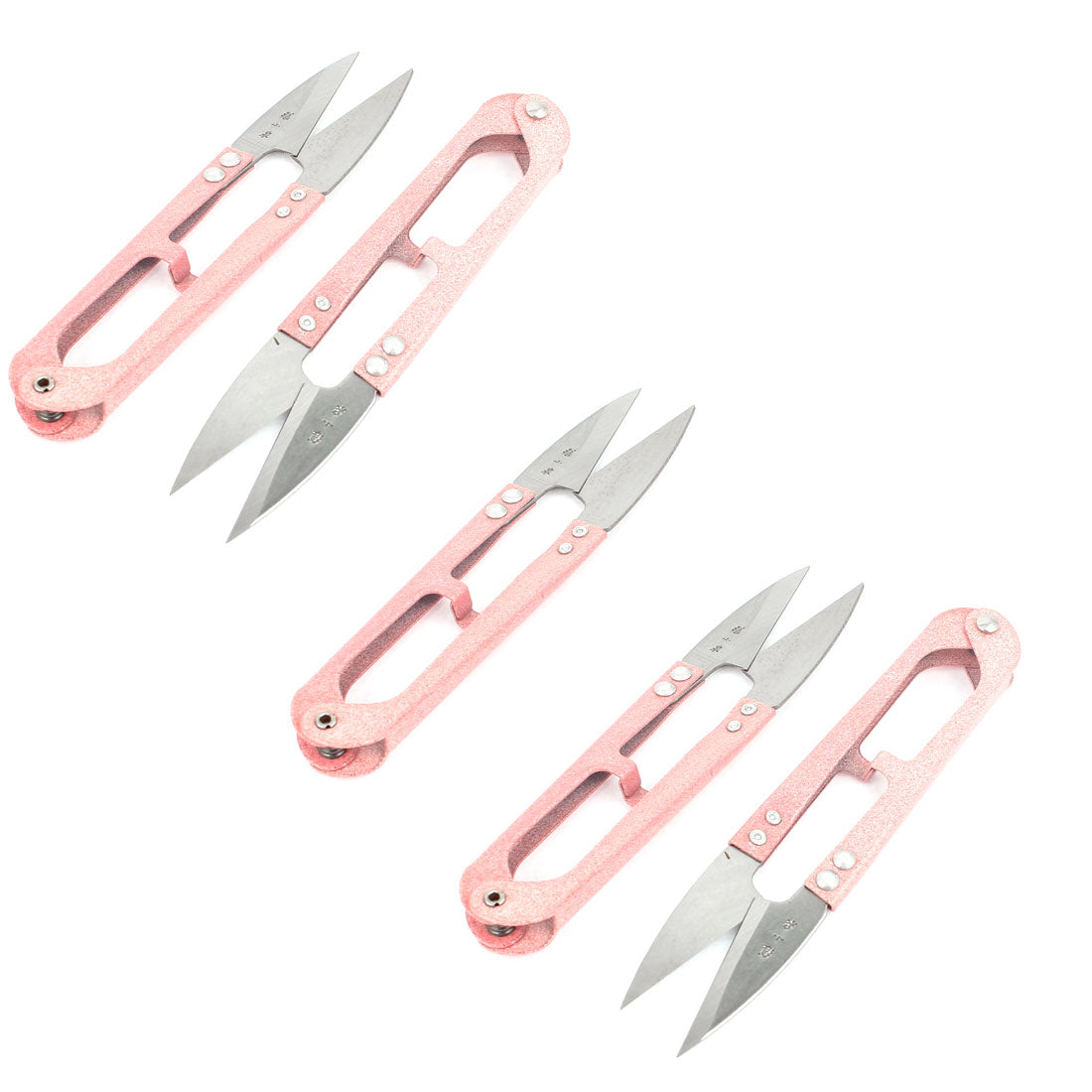 Harfington 5 Pcs Metal Grip Fishing Line Cross Stitch Craft Yarn Scissors Thread Cutter Pink