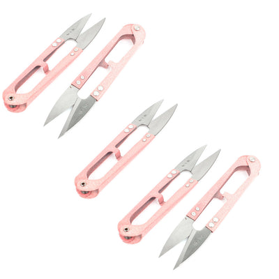 Harfington 5 Pcs Metal Grip Fishing Line Cross Stitch Craft Yarn Scissors Thread Cutter Pink