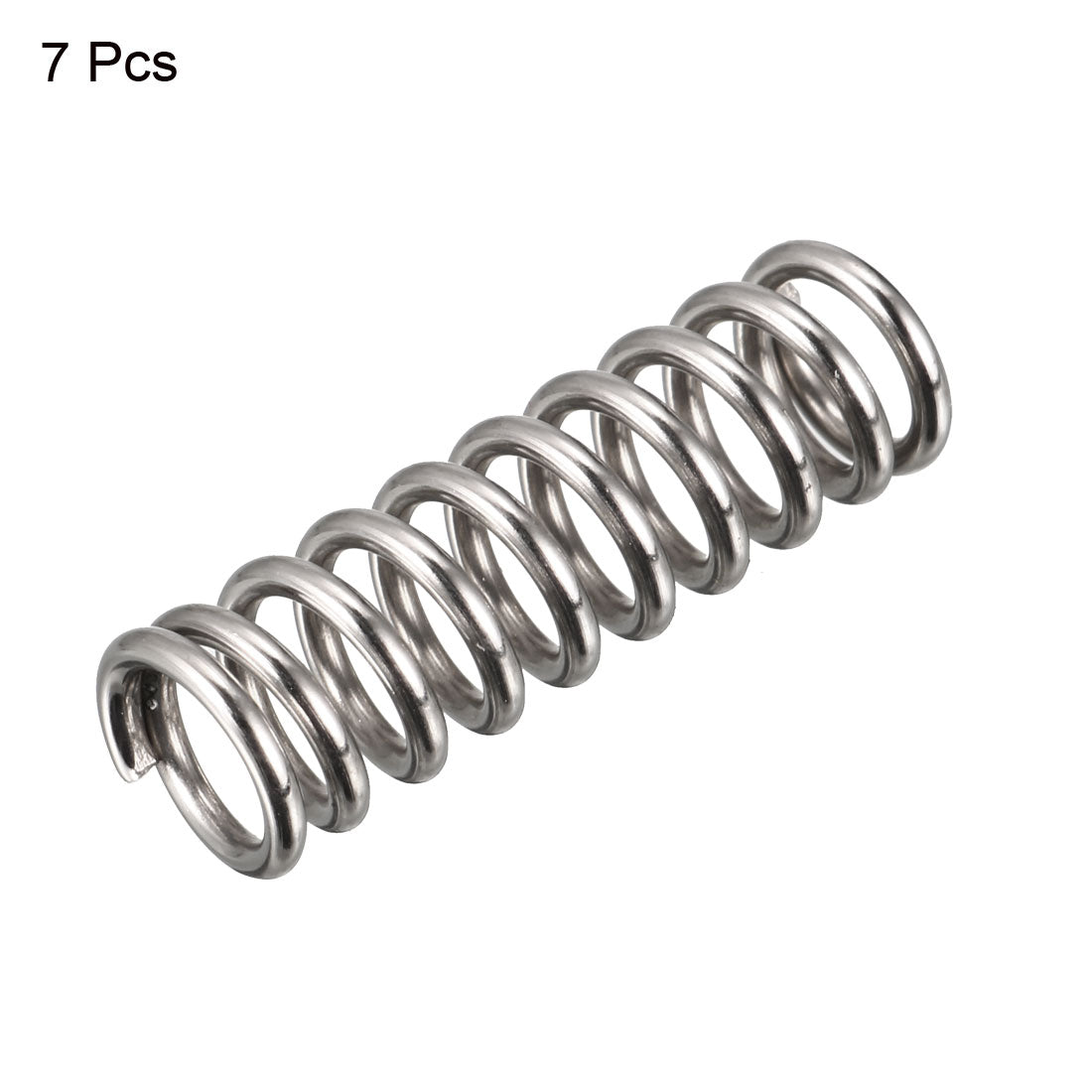 Harfington Compression Spring 1.2mm Wire Dia,8mm OD,25mm Free Length,Silver,7Pcs