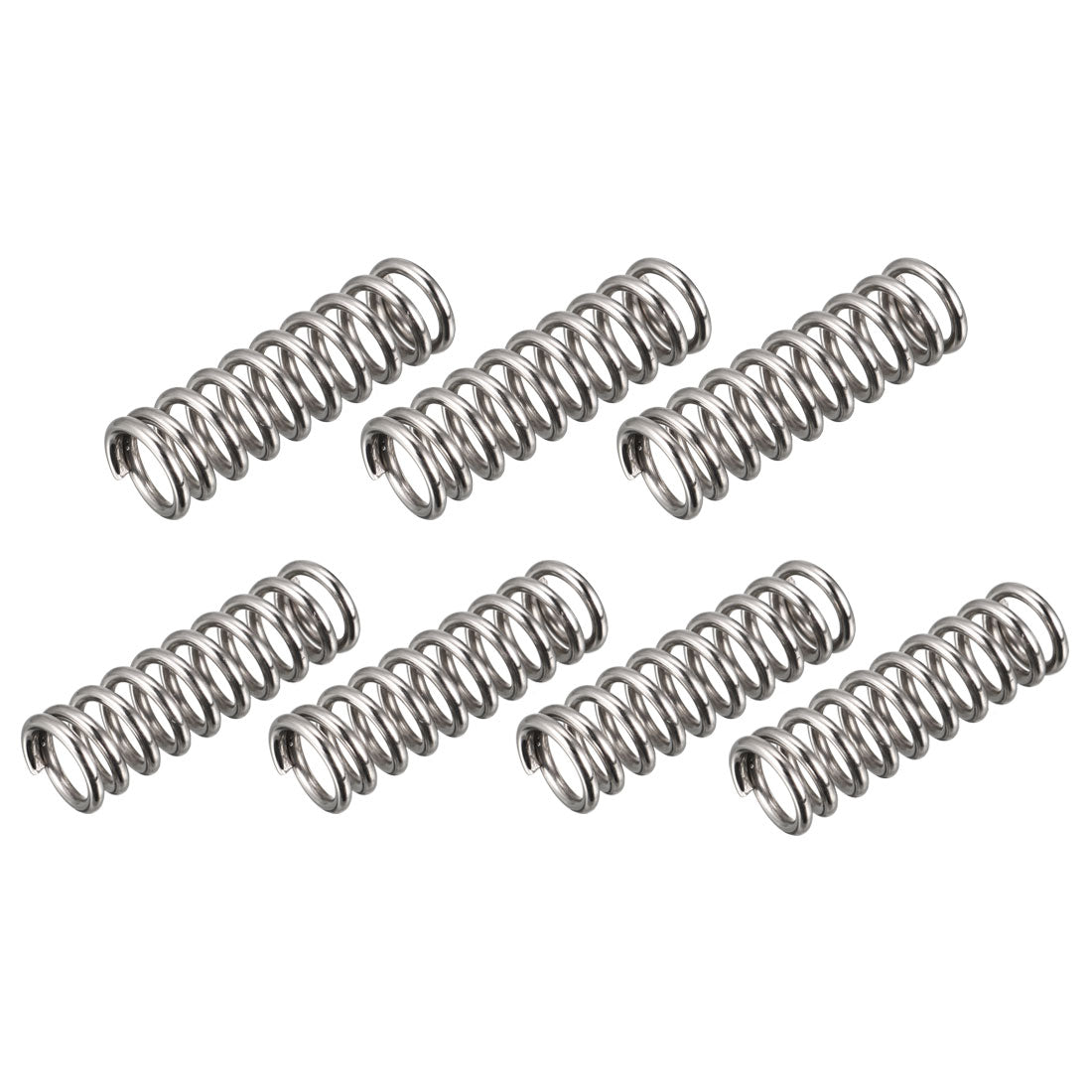 Harfington Compression Spring 1.2mm Wire Dia,8mm OD,25mm Free Length,Silver,7Pcs
