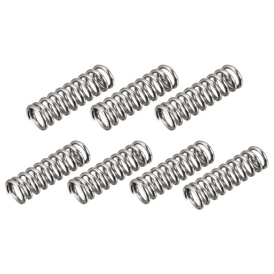 Harfington Compression Spring 1.2mm Wire Dia,8mm OD,25mm Free Length,Silver,7Pcs