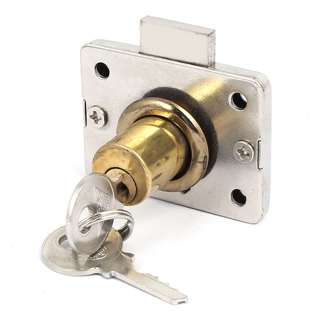 Harfington 15.2mm Cylinder Dia Rectangle Base Screw Fixed Security Deadbolt Desk Drawer Lock