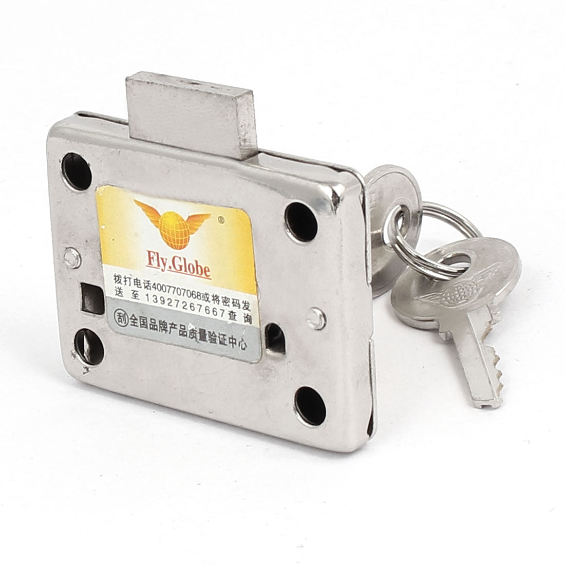 Harfington 15.2mm Cylinder Dia Rectangle Base Screw Fixed Security Deadbolt Desk Drawer Lock