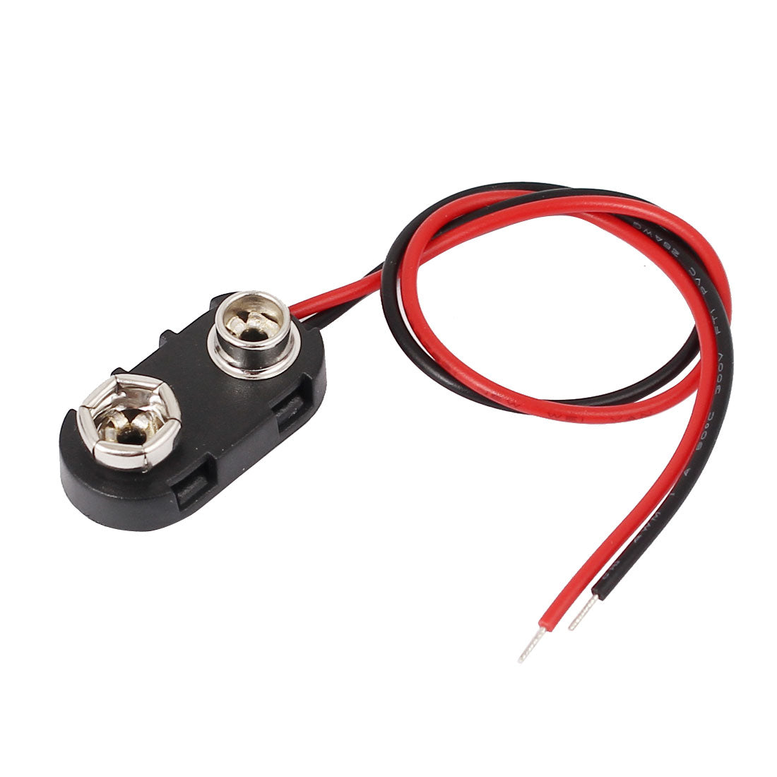 Harfington 15cm Length Black Red Double Cable Connection 9V Battery Clips Connector Buckle