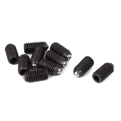 Harfington M6 Ball Plunger Hex Socket Drive Screws Black 12mm Length 10 Pcs