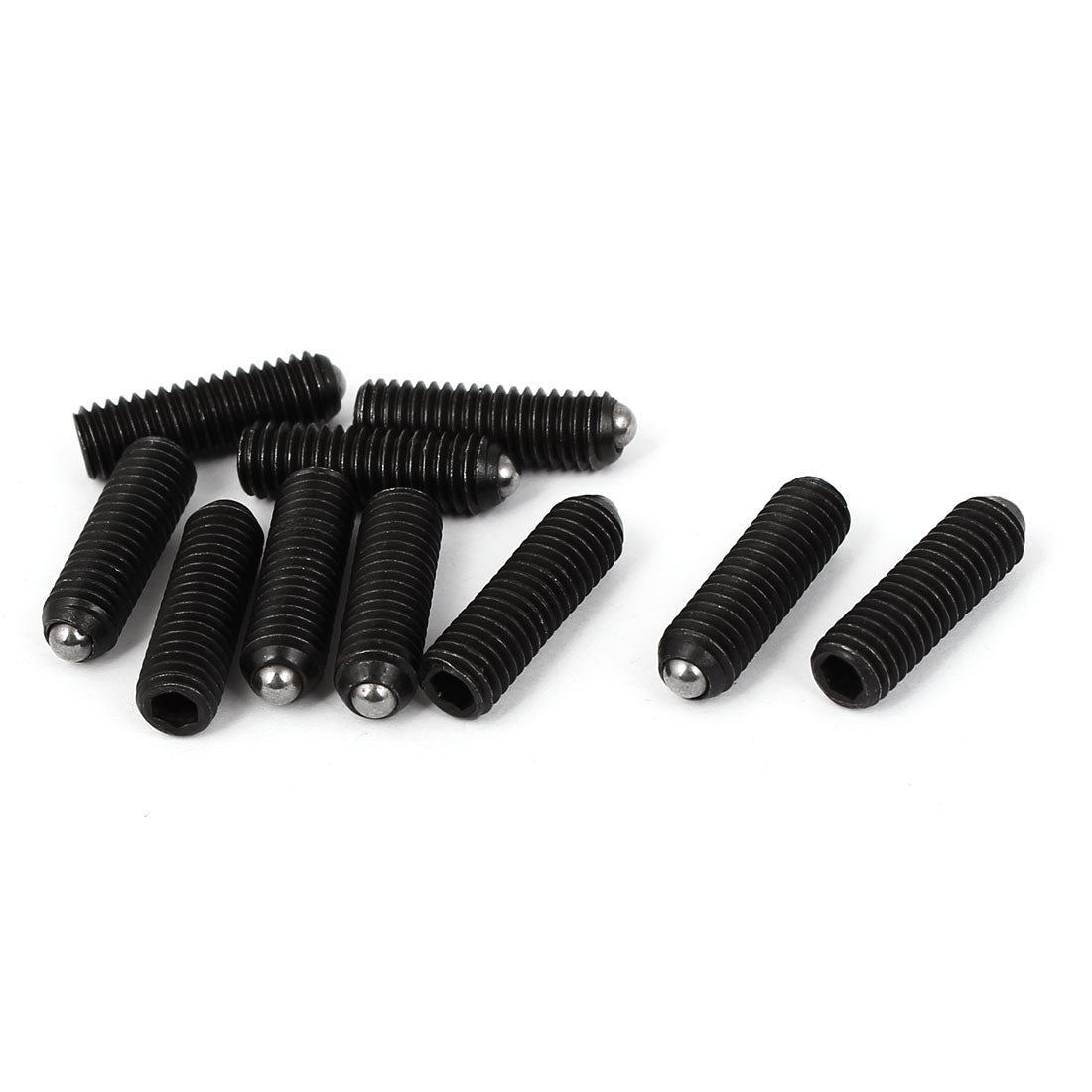 Harfington 1mm Thread Pitch M6 Hex Socket Drive Ball Plunger Screw Black 10pcs