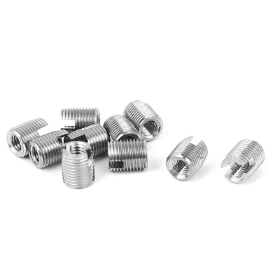 Harfington 304 Stainless Steel Self Tapping Threaded Inserts Silver Tone 10 Pcs