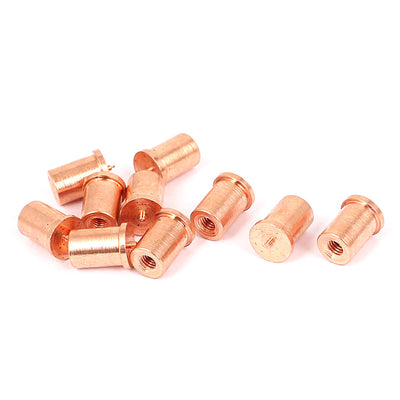 Harfington M3 x 8mm Internal Female Thread Copper Plated Welding Stud Screw 10pcs