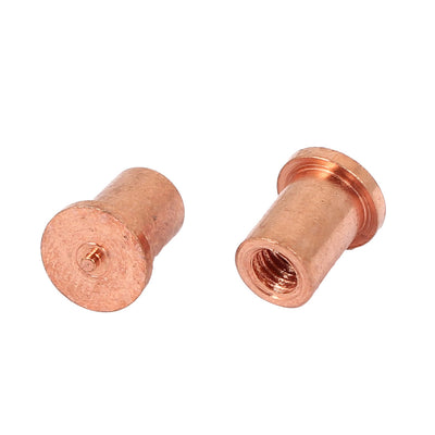 Harfington M4 x 10mm Female Thread Welding Stud Screws Copper Tone 10pcs