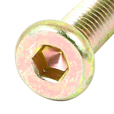 Harfington M8x40mm Male Threaded 1.25mm Pitch Hex Socket Head Cap Screw Bolt Bronze Tone 8pcs