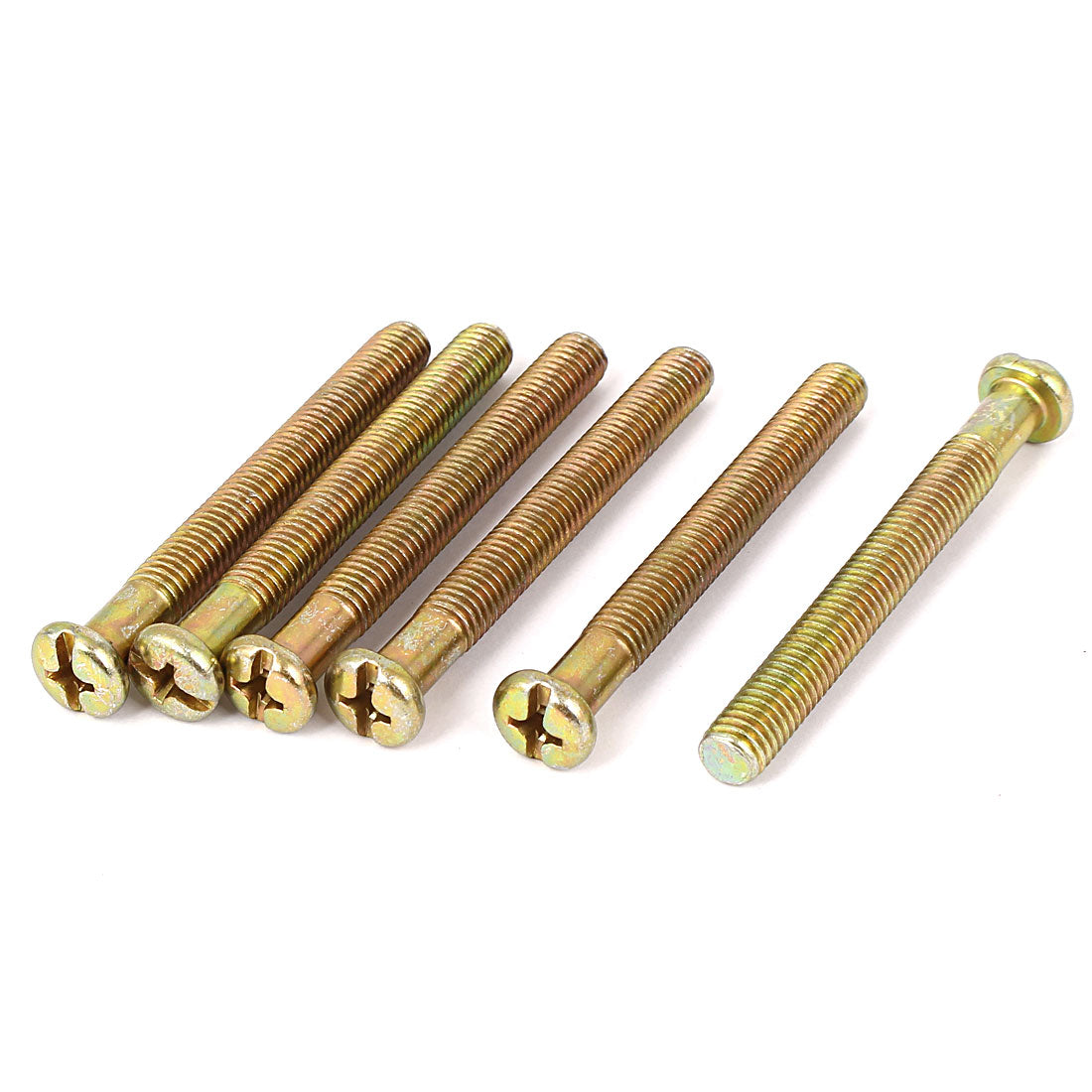 Harfington M8 x 70mm Thread 7mm Phillips Bolts Round Cross Head Screws 6 Pcs