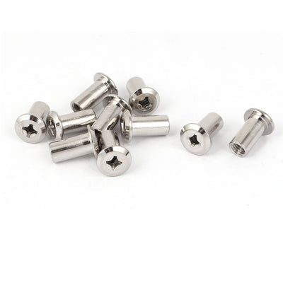 Harfington 17mm x 6mm Rivet Phillips Head Socket Dowel Barrel Nuts 10 Pcs