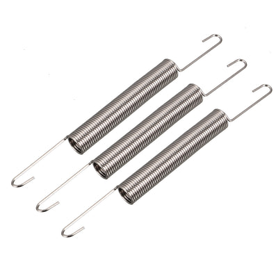Harfington 1mm Wire Diax10mm ODx60mm Free Length Spring Steel Tension Spring 3pcs