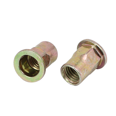 Harfington M10 Thread Dia Flat Head Half Hex Body Insert Blind Rivet Nut Fastener 20pcs