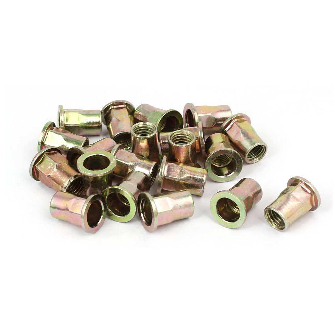 Harfington M10 Thread Dia Flat Head Half Hex Body Insert Blind Rivet Nut Fastener 20pcs