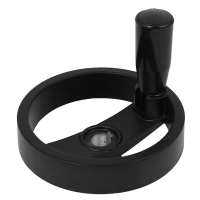 Harfington 100mm x 12mm Spoked Aluminum Hand Wheel Black for Milling Machine