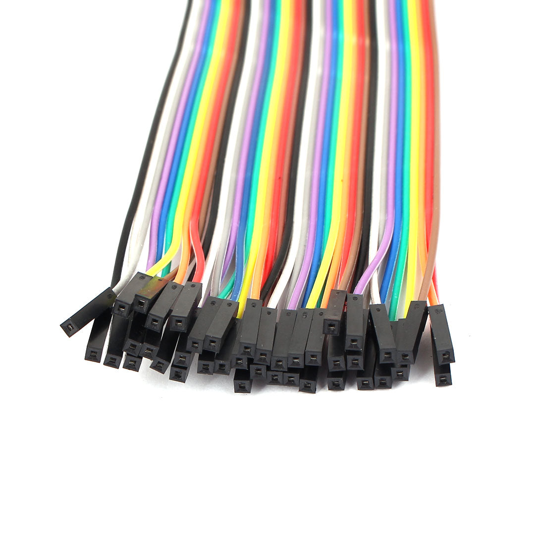 Harfington 0.66ft 40 Pin 40 Way M/F Connector IDC Flat Rainbow Ribbon Cable 2pcs