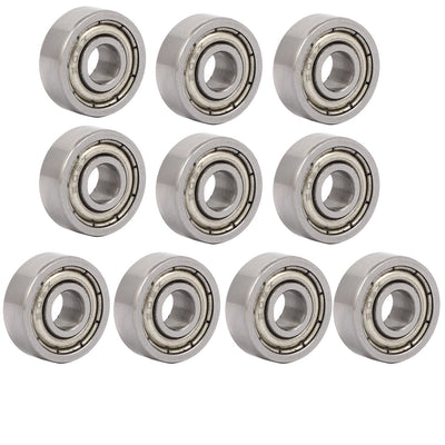 Harfington 14mm Outer Dia Metal Shields Dust-Proof Deep Groove Ball Bearings 10pcs