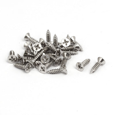 Harfington M3x12mm Metal Phillips Drive Flat Head Self Tapping Screws Fastener 30pcs